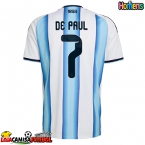 Camisa de Futebol Argentina Rodrigo De Paul #7 Equipamento Principal Mundo 2026 Manga Curta